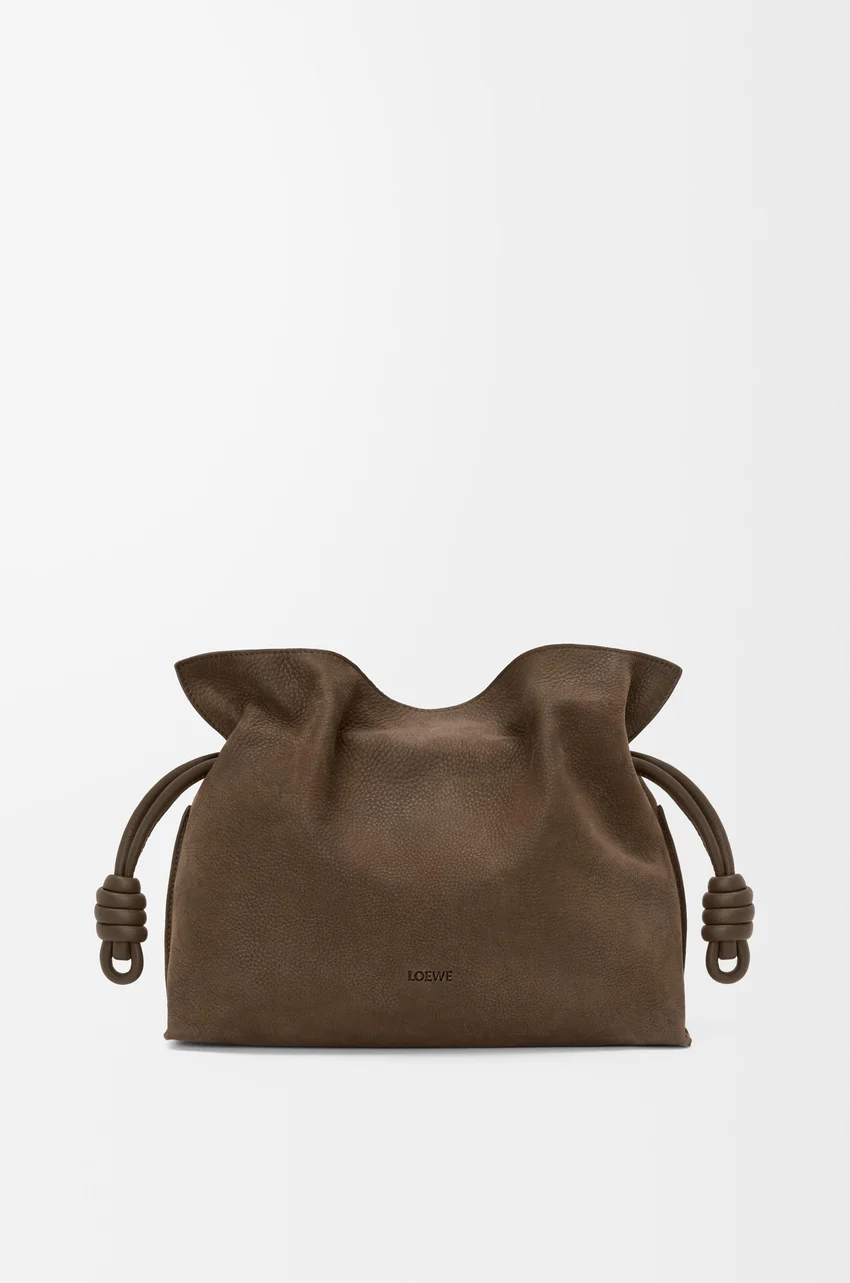 Medium Flamenco clutch in grained nubuck