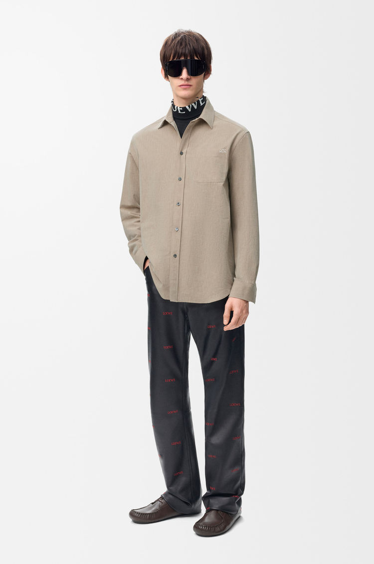 LOEWE Shirt in wool and cotton Beige