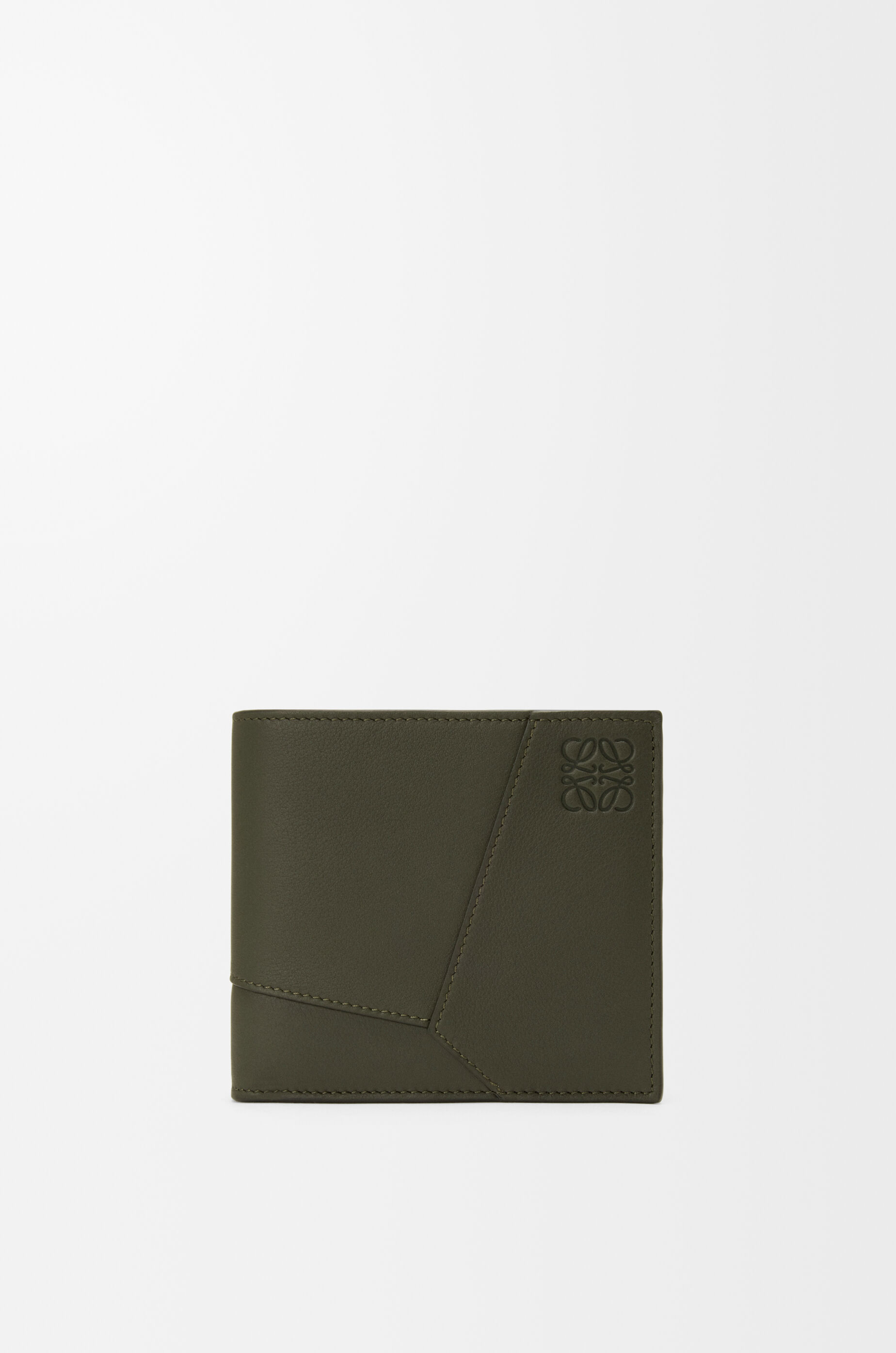 LOEWE 財布 Puzzle bifold coin wallet in classic calfskin Green - LOEWE