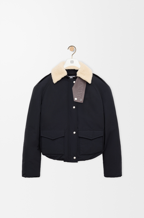 LOEWE Puffer jacket in technical cotton Black