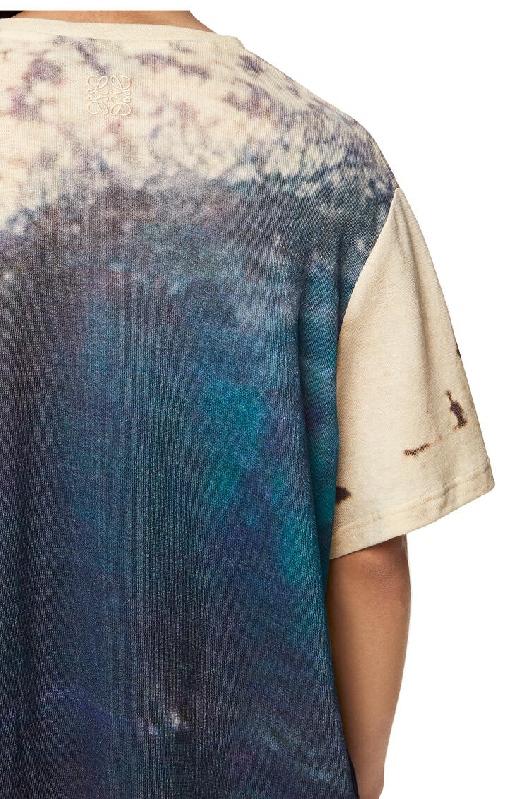 LOEWE All-over surf print T-shirt in cotton Ecru/Navy Blue