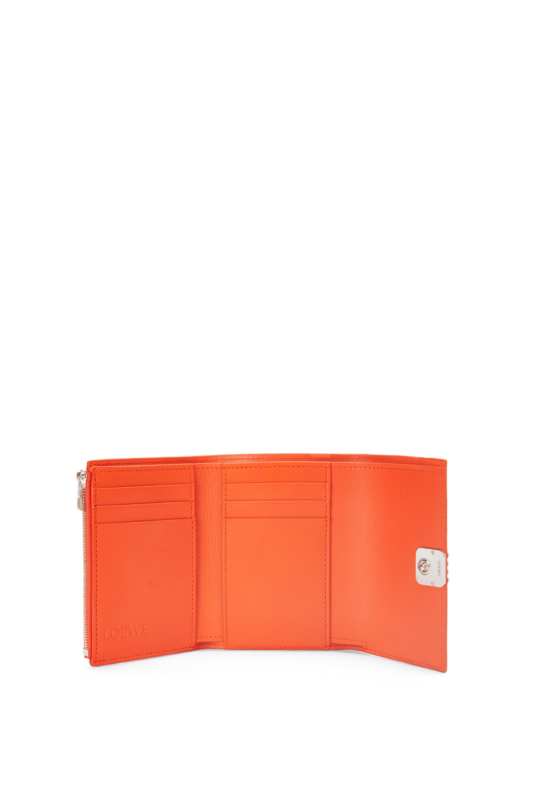 LOEWE Anagram small vertical wallet in pebble grain calfskin Orange