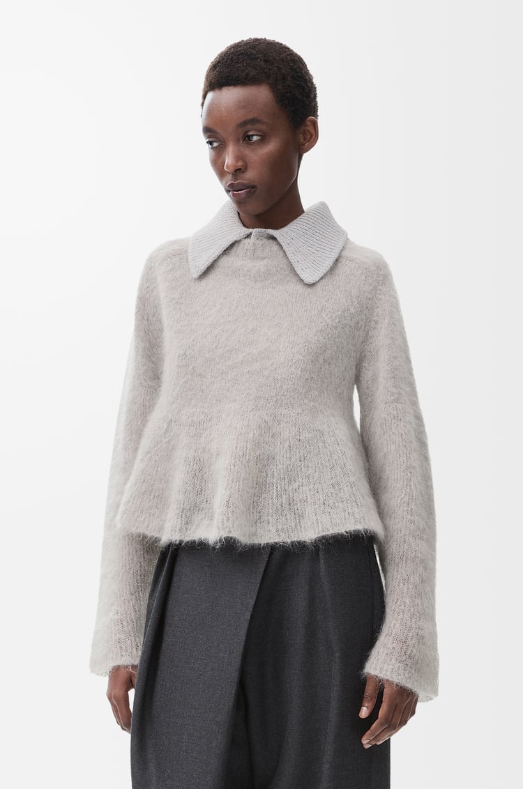 LOEWE Jersey polo en mezcla de mohair Gris