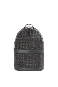 LOEWE Round backpack in Anagram jacquard and calfskin Anthracite/Black