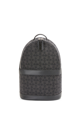 LOEWE Round backpack in Anagram jacquard and calfskin Anthracite/Black plp_rd