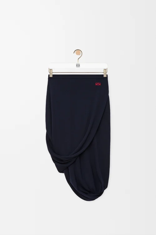 LOEWE 羊毛裙 深海軍藍
