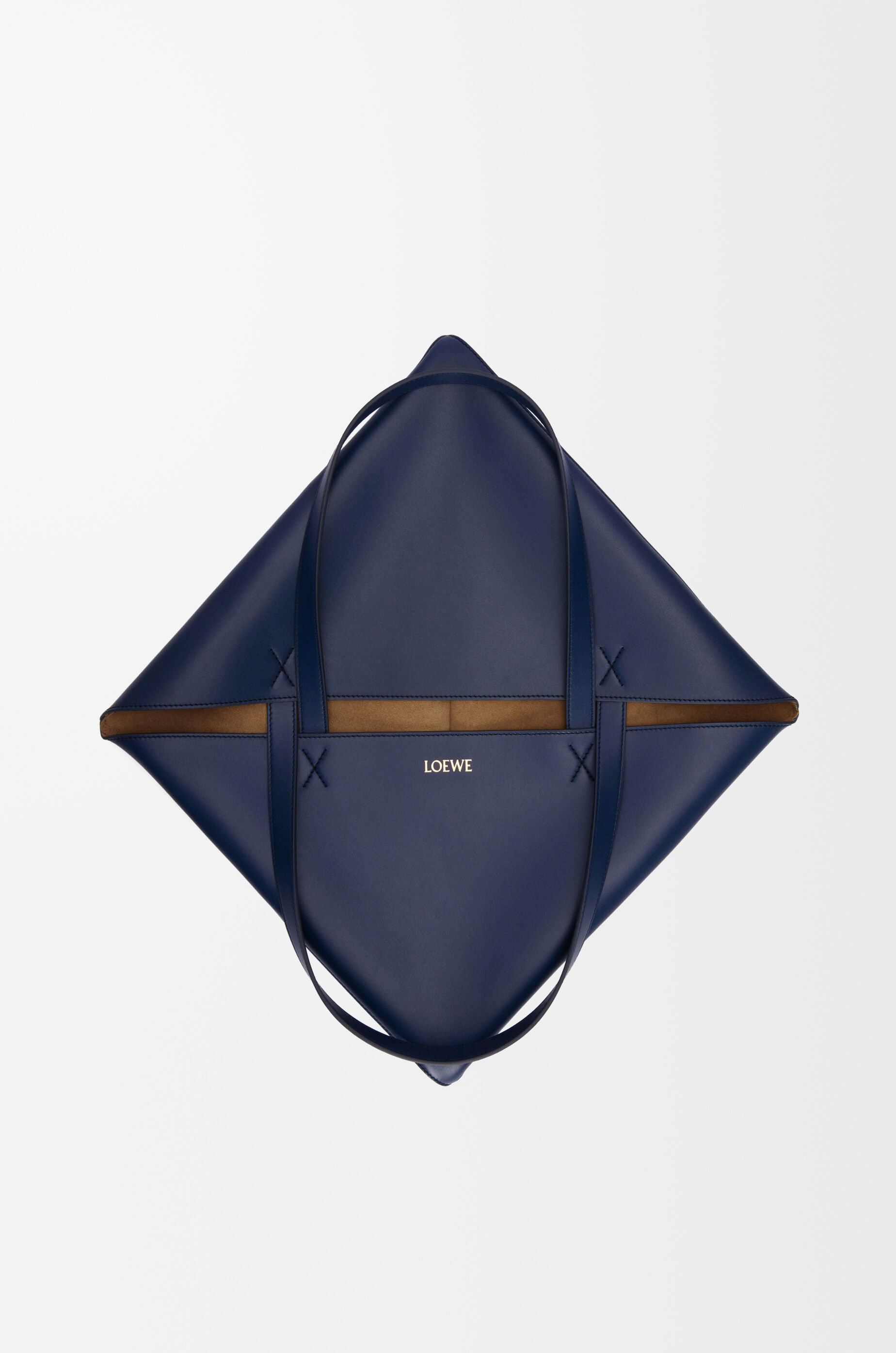 XL Puzzle Fold tote in shiny calfskin Blue - LOEWE USA Official