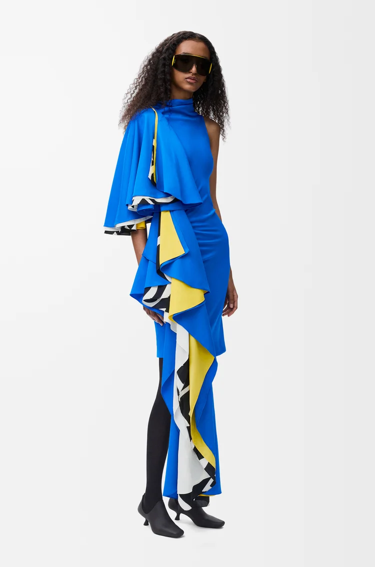 LOEWE Dress in stretch viscose Blue