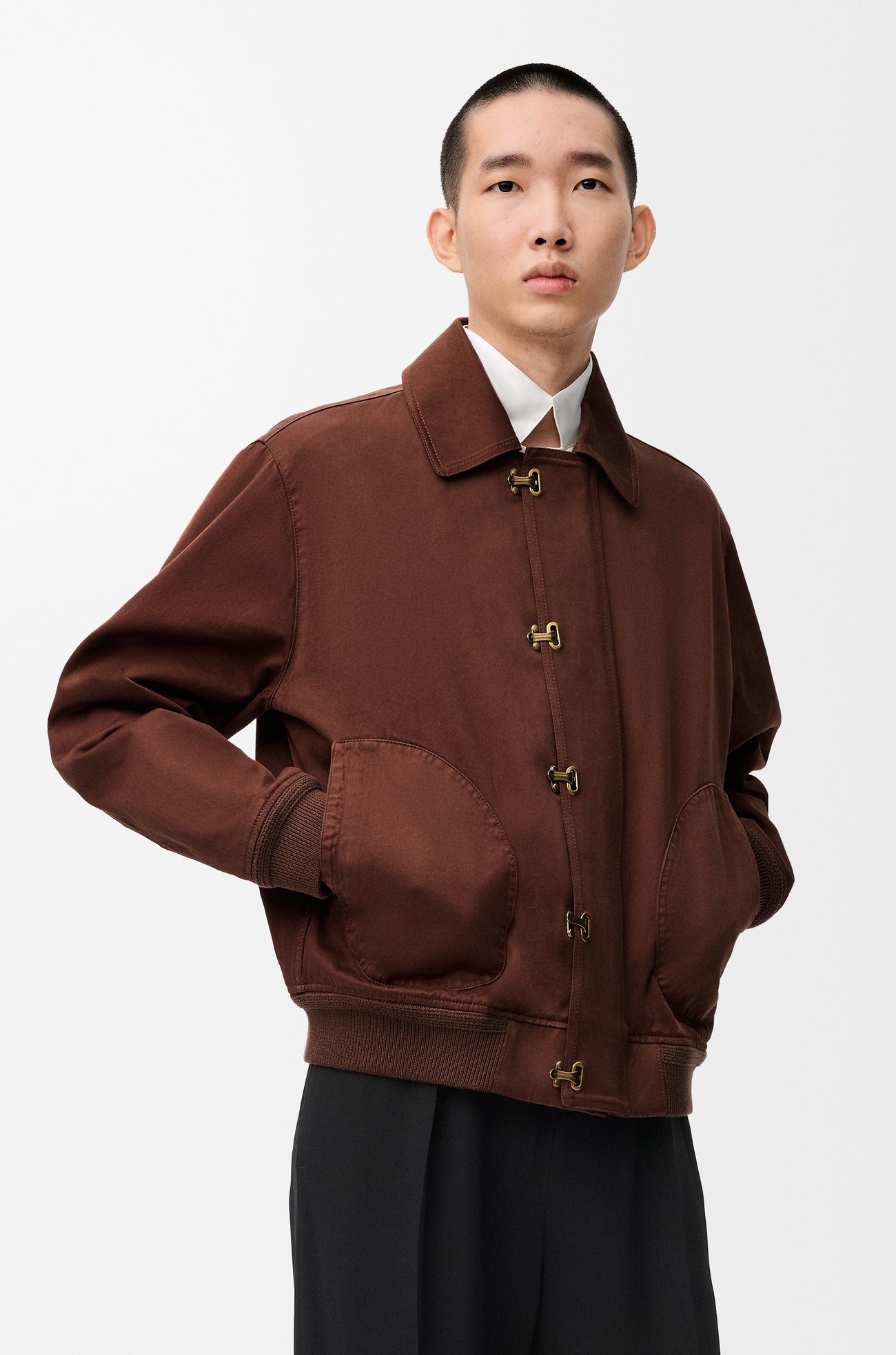 LOEWE Jacket in cotton Brown/Dark Brown