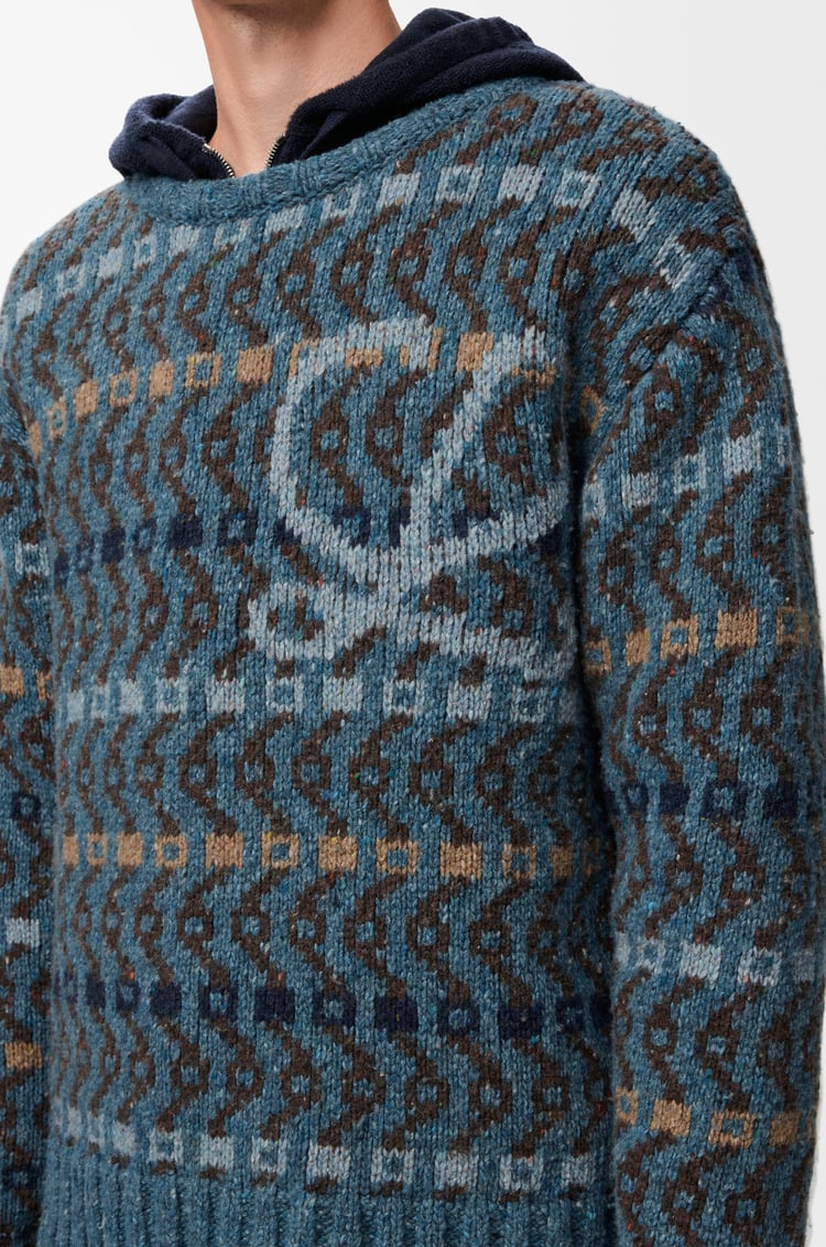 LOEWE Jersey en mezcla de lana Azul/Multicolor