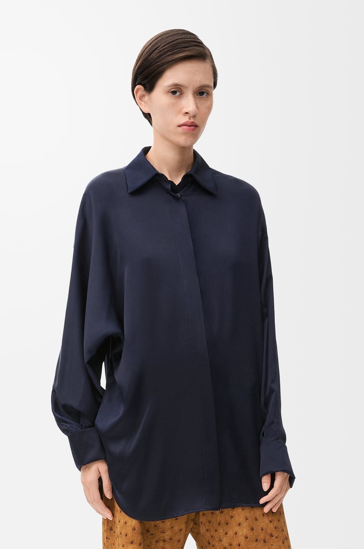 LOEWE Draped shirt in silk Night