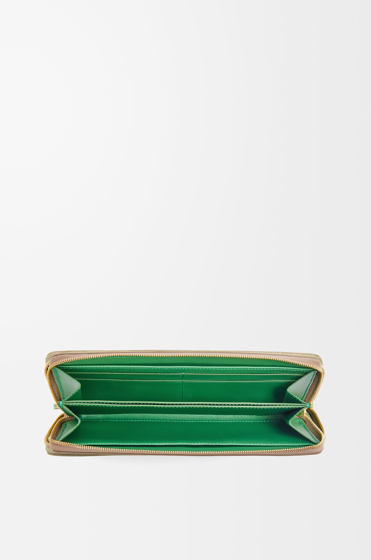 LOEWE Knot zip around wallet in shiny nappa calfskin Sand/Tropical Green plp_rd