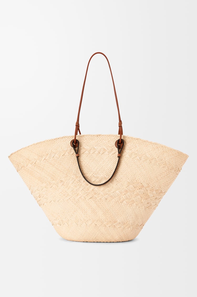 LOEWE Bolso capazo Anagram grande en palma de iraca y piel de ternera Natural/Bronceado
