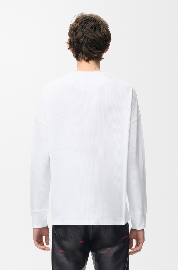 LOEWE Oversized fit long sleeve T-shirt in cotton White