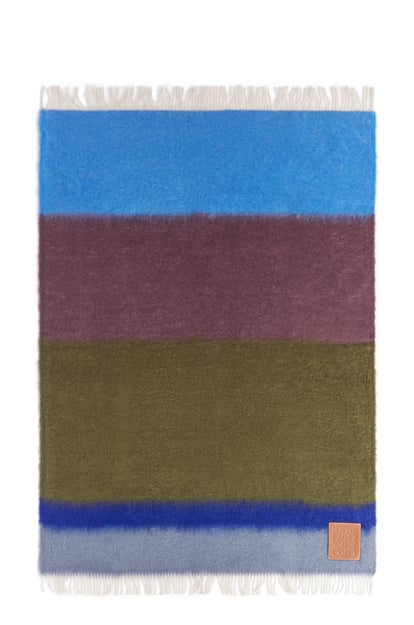 LOEWE Blanket in mohair and wool 藍色/多色 plp_rd