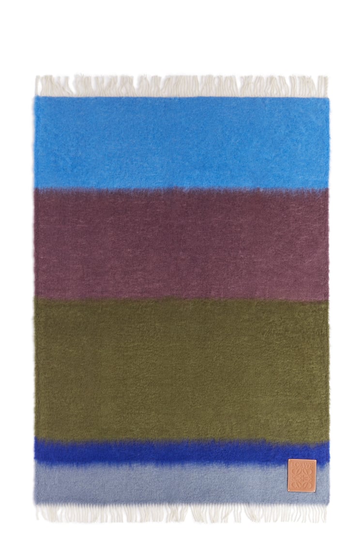 LOEWE Blanket in mohair and wool Blue/Multicolor