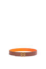 LOEWE Reversible Anagram belt in smooth calfskin Havana/Neon Orange/Gold