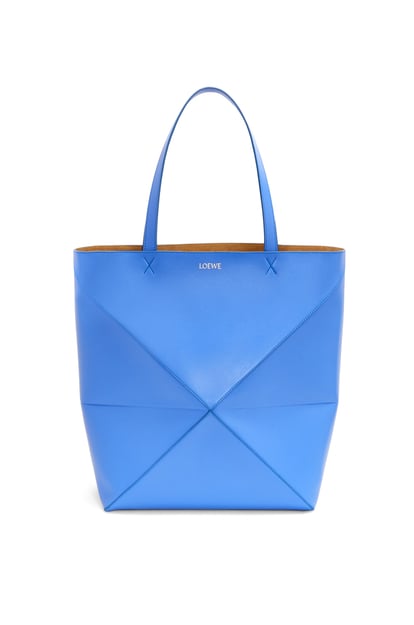 LOEWE XL Puzzle Fold Tote in shiny calfskin Seaside Blue plp_rd