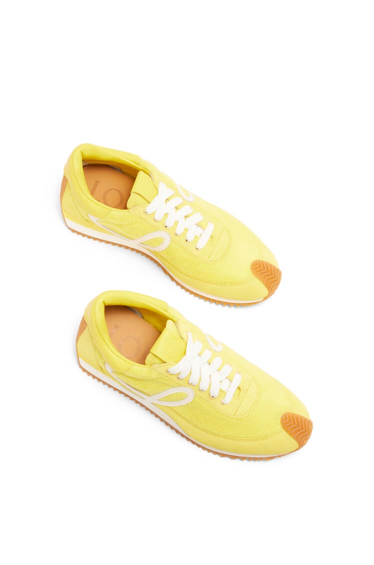 LOEWE Flow runner in terry cloth and suede Yellow