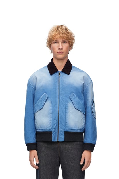 LOEWE Bomber jacket in cotton Washed Indigo plp_rd