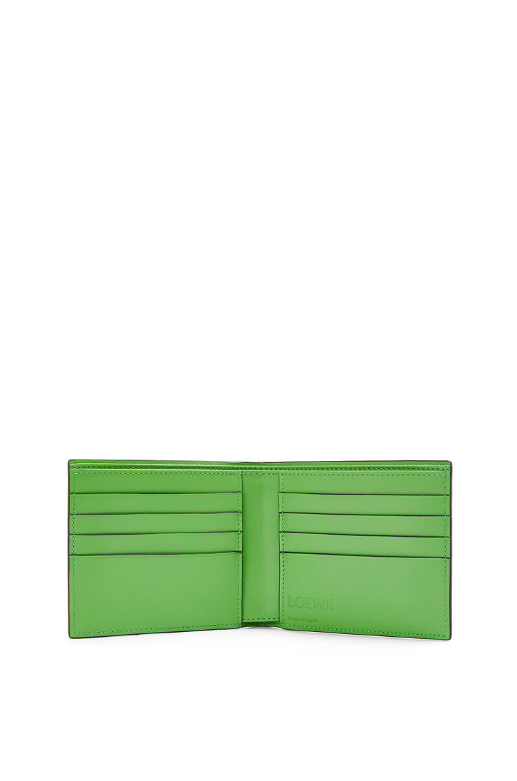 LOEWE Signature bifold wallet in calfskin Apple Green/Deep Navy