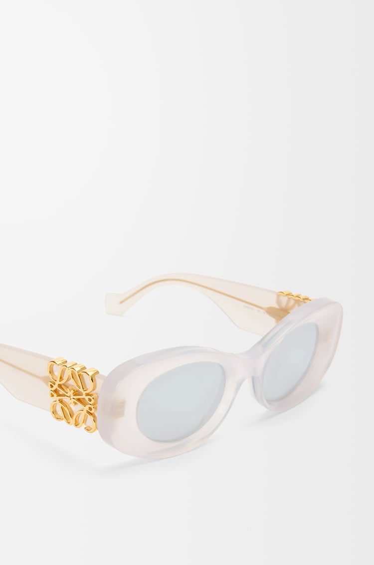 LOEWE 斜面橢圓形 Maxi Anagram 太陽眼鏡 白色