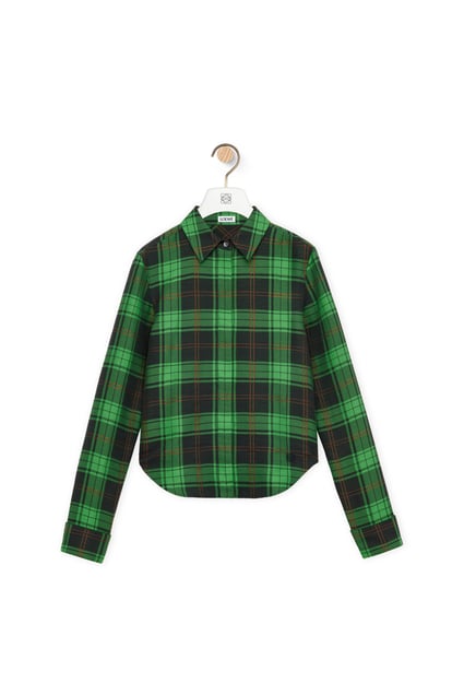 LOEWE Camisa en algodón y seda Verde/Negro