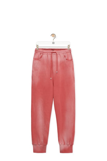 LOEWE Sweatpants in cotton 水洗粉紅色