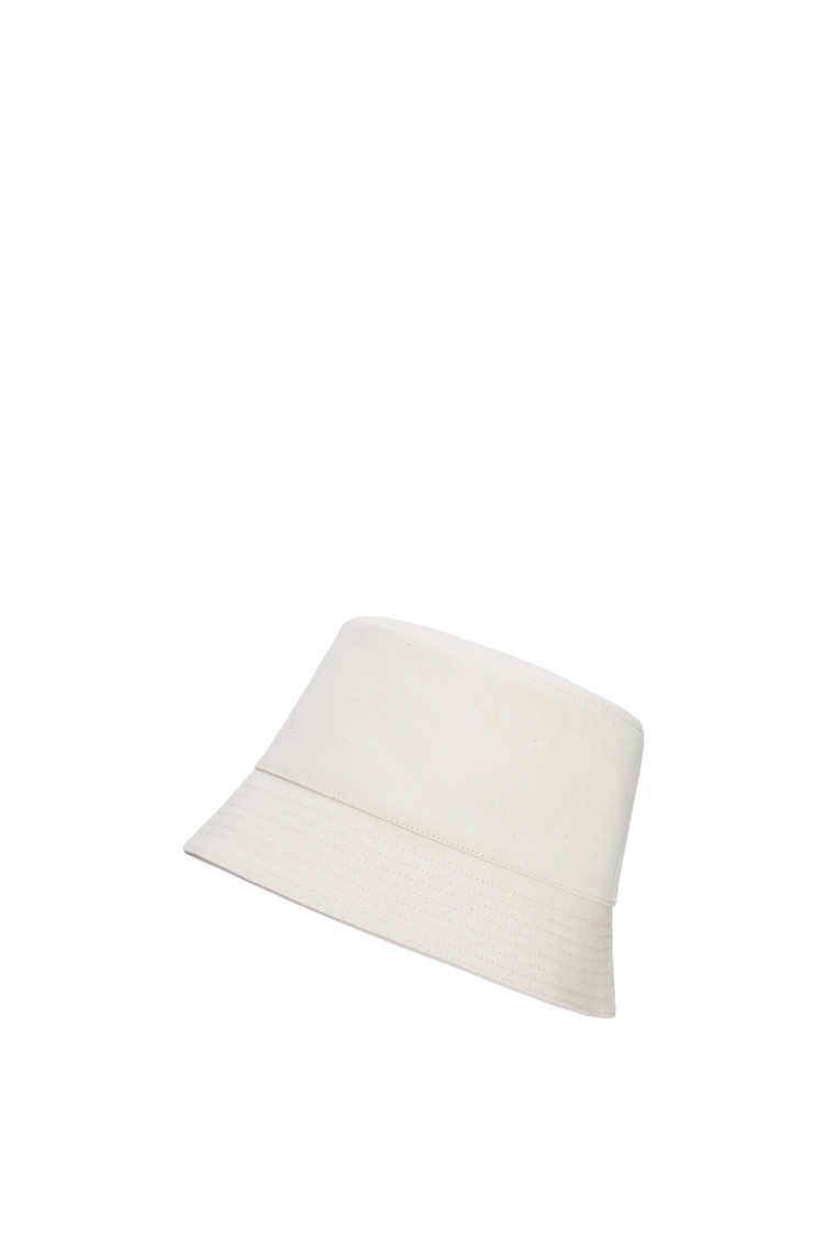 LOEWE Bucket hat in canvas and calfskin 棉花白