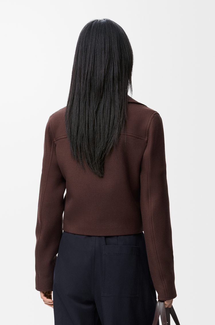 LOEWE Veste courte en laine Marron Foncé