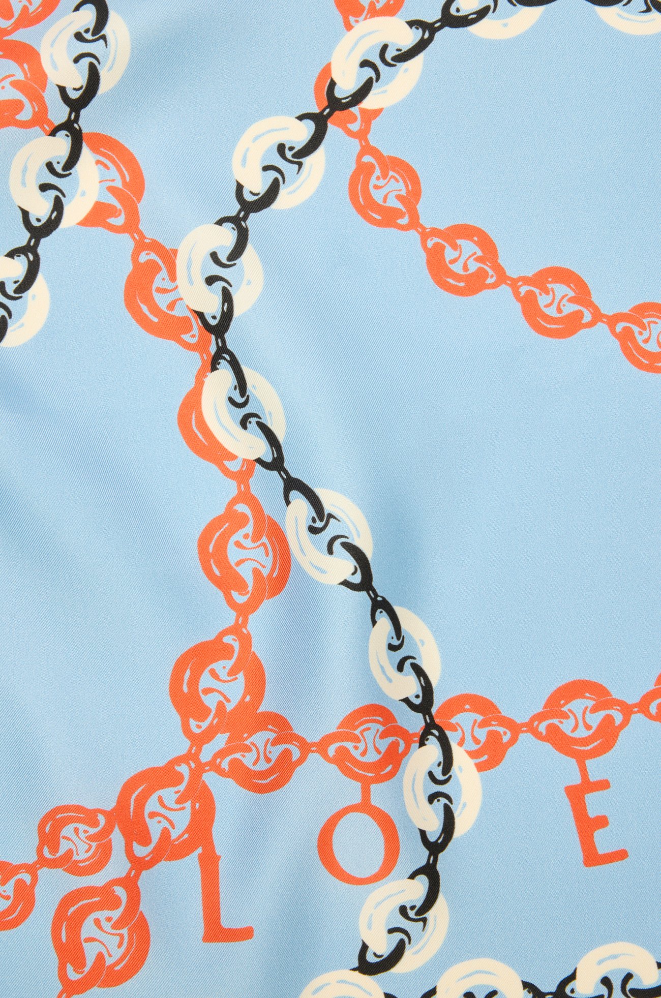 LOEWE Scarf in silk Sky Blue/Multicolor