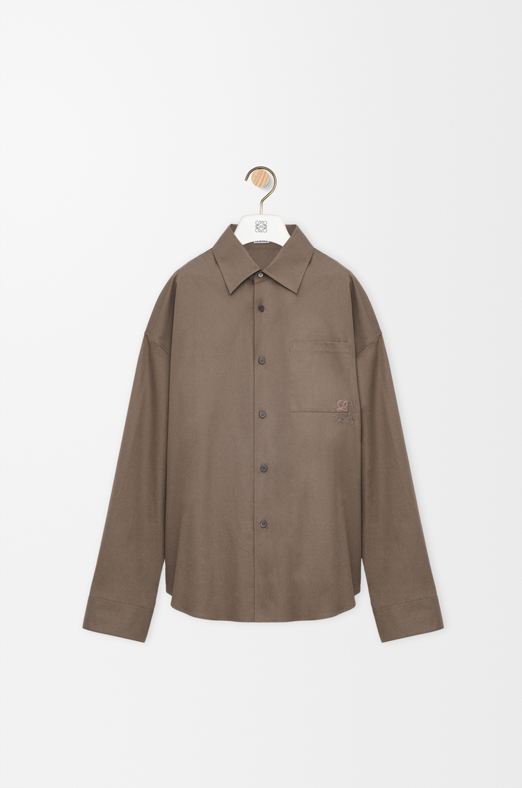 LOEWE Camicia in cotone Marrone Kaki