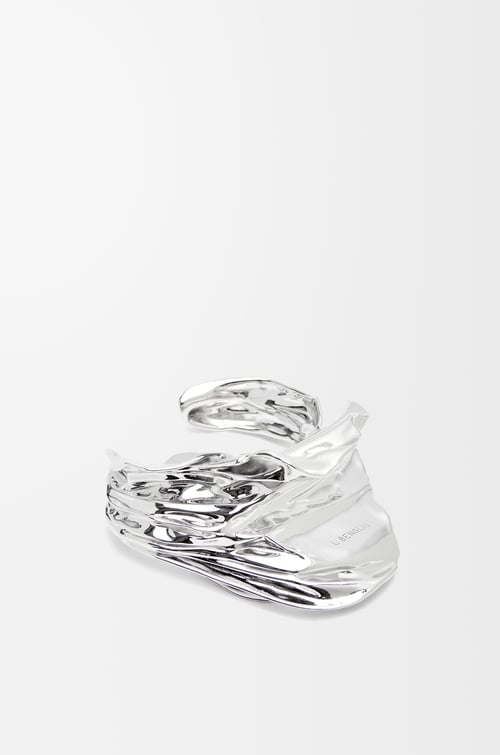 LOEWE Pleated Fan cuff in sterling silver Silver