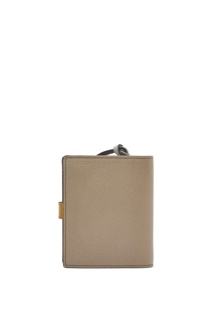 LOEWE Compact zip wallet in soft grained calfskin Laurel Green/Ochre