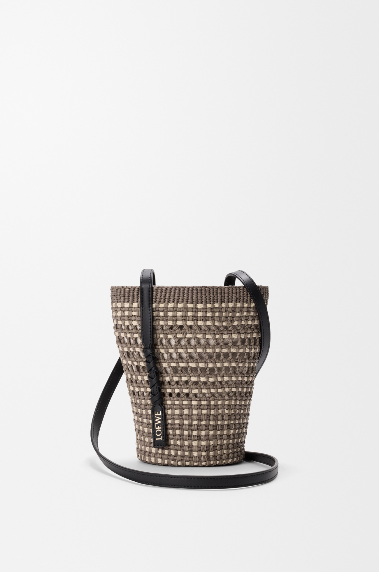 LOEWE Braid pocket in iraca palm and calfskin 카키/내추럴