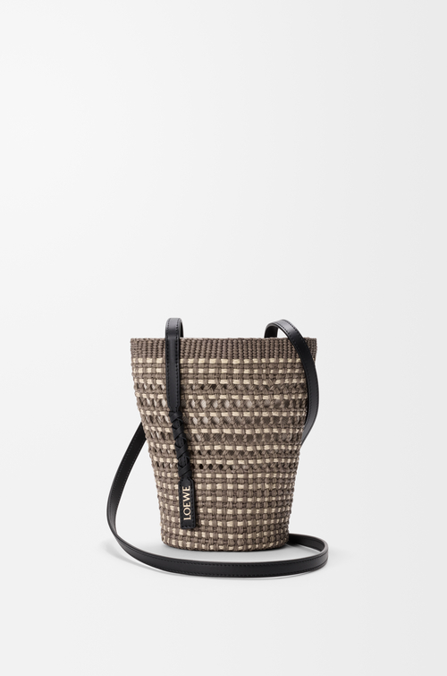 LOEWE Braid pocket in iraca palm and calfskin 카키/내추럴