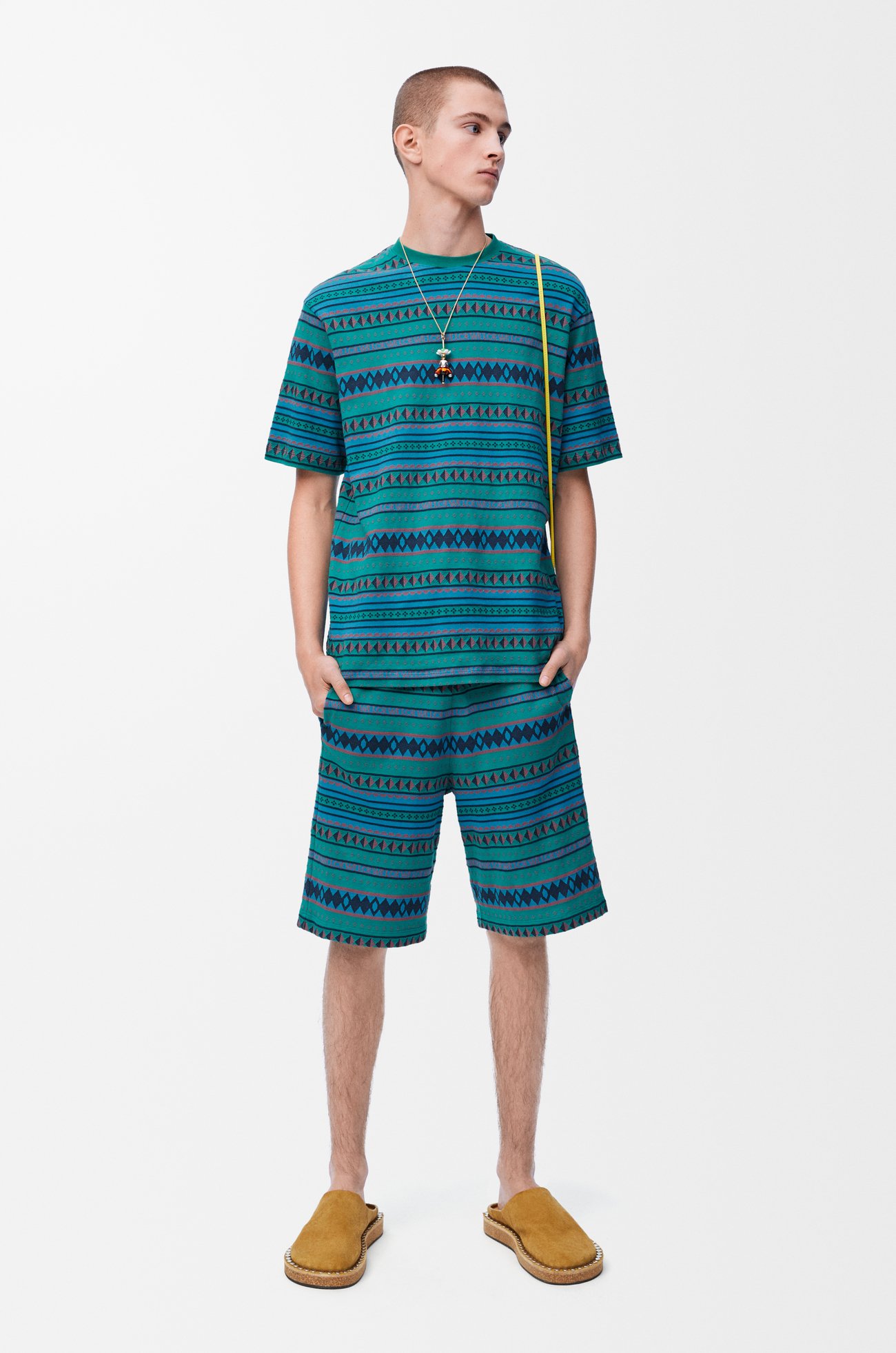 LOEWE Loose fit T-shirt in cotton Blue/Multicolor