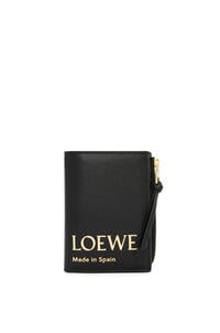 LOEWE Embossed LOEWE slim compact wallet in shiny nappa calfskin Black