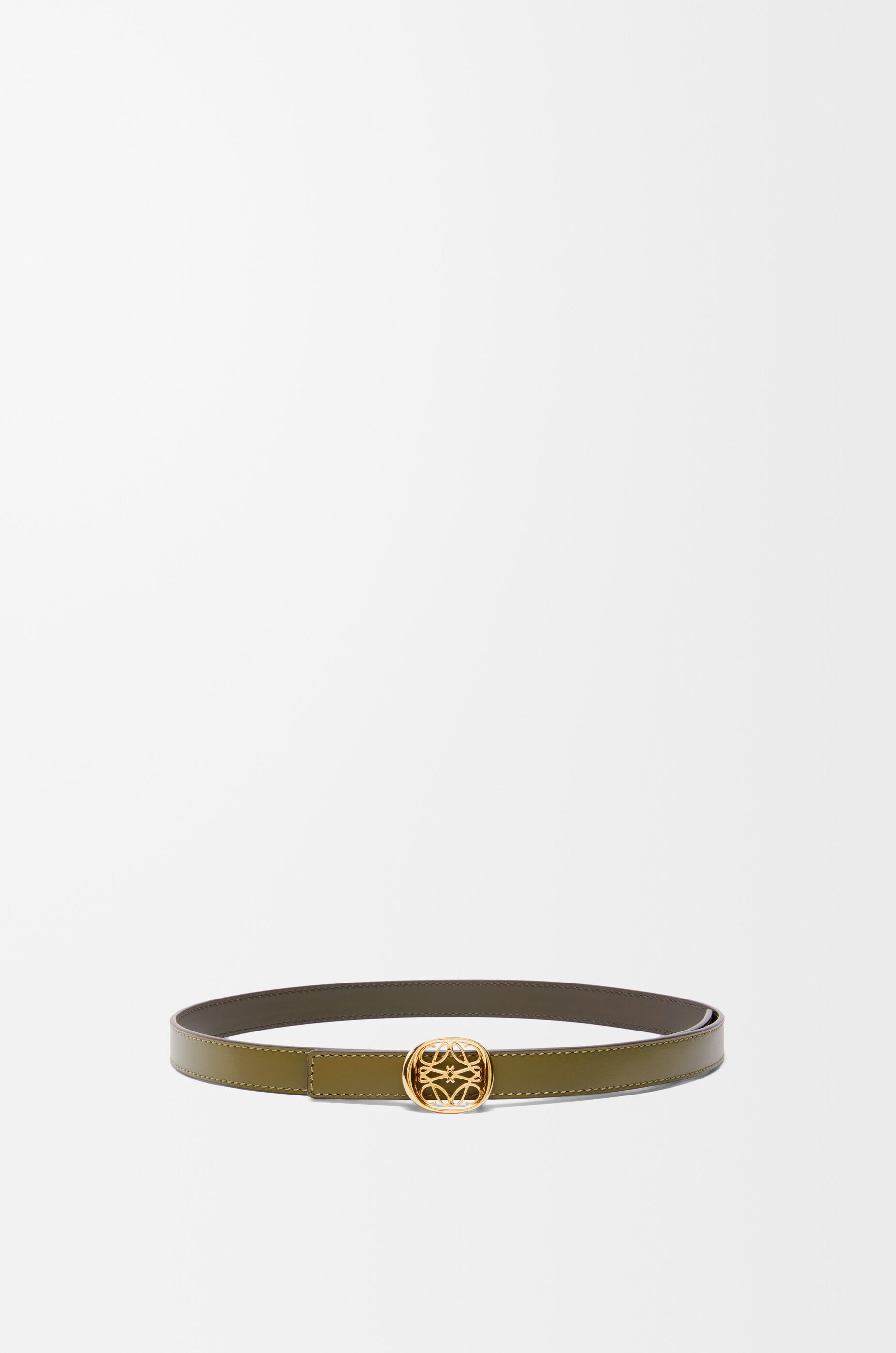 Reversible Anagram Ellipse belt in smooth calfskin Green - LOEWE