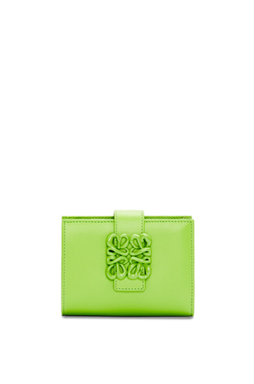 LOEWE Inflated Anagram medium wallet in satin calfskin Pea Green Glaze