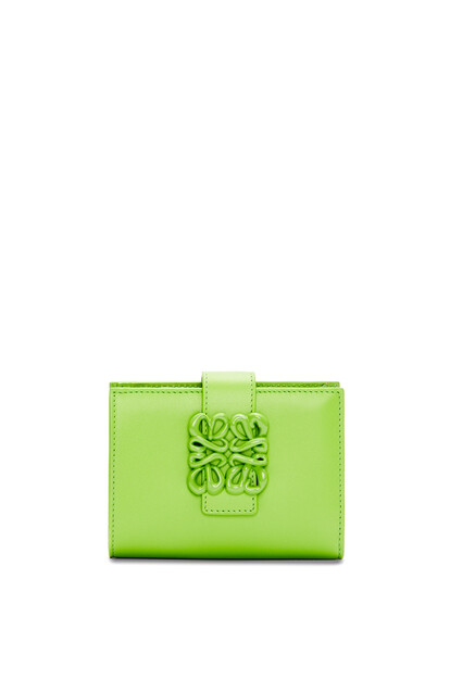 LOEWE Inflated Anagram medium wallet in satin calfskin Pea Green Glaze plp_rd