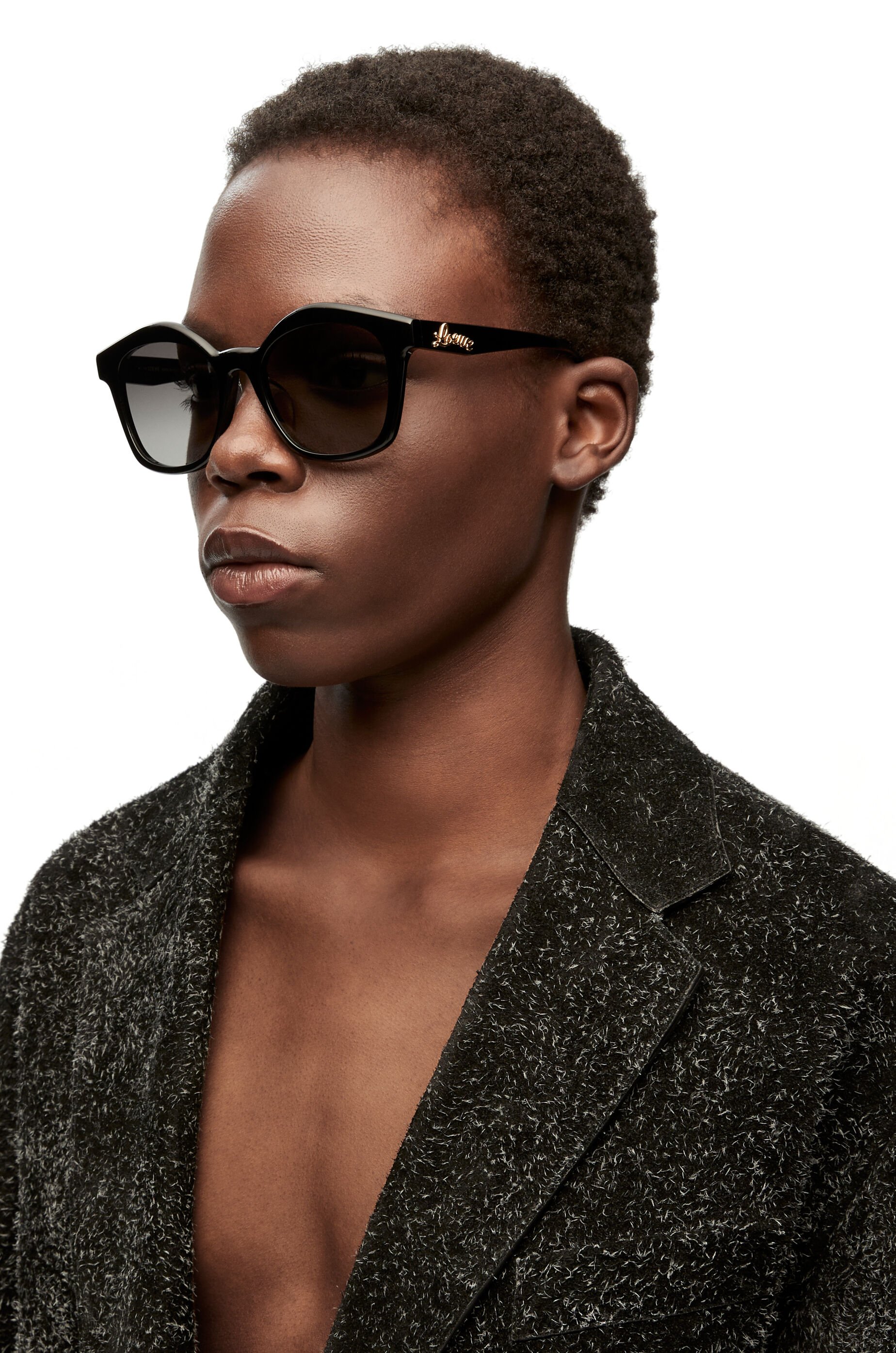 Browline sunglasses in acetate Shiny Black LOEWE