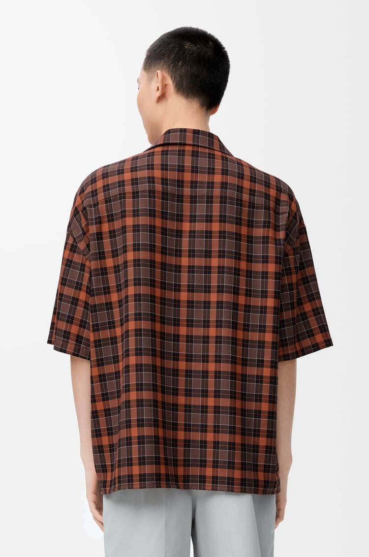 LOEWE Short sleeve shirt in wool blend Orange/Black