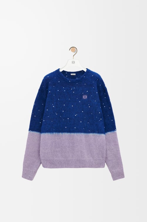 LOEWE Jersey en mezcla de mohair Azul Marino/Lila