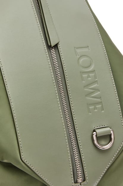 LOEWE Small Convertible backpack in nylon and calfskin 卡其綠 plp_rd