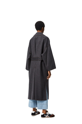 LOEWE Oversize belted coat in cashmere and silk Grey Melange plp_rd
