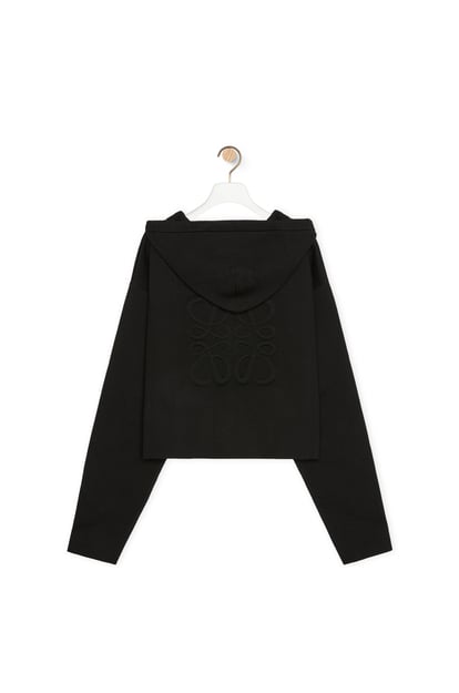 LOEWE Anagram zip-up hoodie in wool Black plp_rd