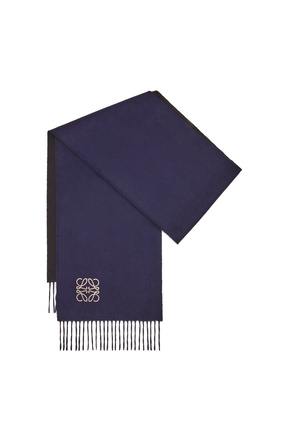 LOEWE Bicolour scarf in wool and cashmere Black/Navy Blue plp_rd