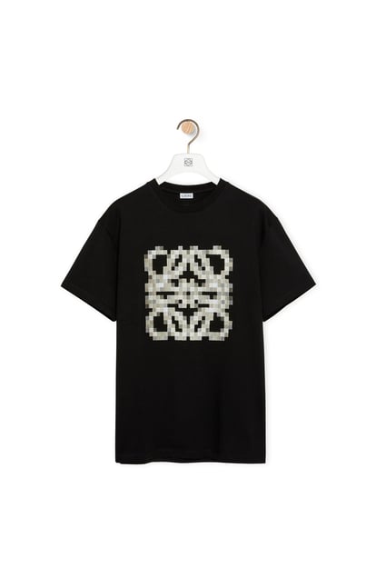 LOEWE Camiseta Anagram pixelada de corte holgado en algodón Negro plp_rd
