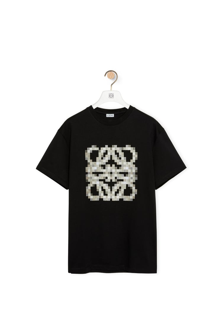 LOEWE Camiseta Anagram pixelada de corte holgado en algodón Negro